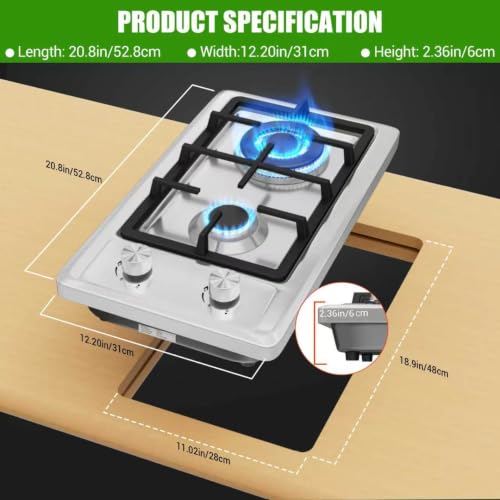 52.8 cm Built‑in & Tabletop Stainless Steel Cooktop