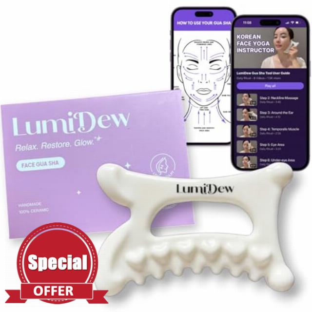 Ceramic Guasha Tool for Face & Body - Lymphatic Drainage Massager