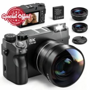 Digital Camera with WiFi Macro & Wide-Angle Dual Cameras for Selfie