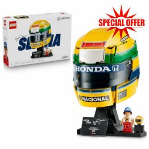 LEGO Editions Ayrton Senna Helmet - F1 Merchandise - Display Model Kit w/Collectible Minifigure - Gift for 14+ Year Old Boys & Adult Motorsport Fans - 43024