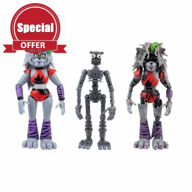 Jazwares Five Nights at Freddy’s 6-Inch Endo-Series Figure: Roxanne Wolf                                                          Articulated Figure and Glamrock Endo with Roxanne Wolf and Shattered Roxanne Wolf Parts