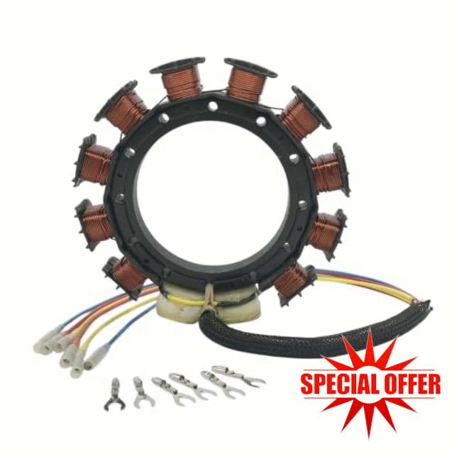 Stator For Mercury Outboard 174-9710K1 398-818535A17 9710A23 9710A45 9710A14 9710A31 30 40 45 50 55 60 65 70 75 80 90 95 100 115 120 125 HP JET 16-Amp 2-Stroke 2/3/4-Cyl 1987-1997