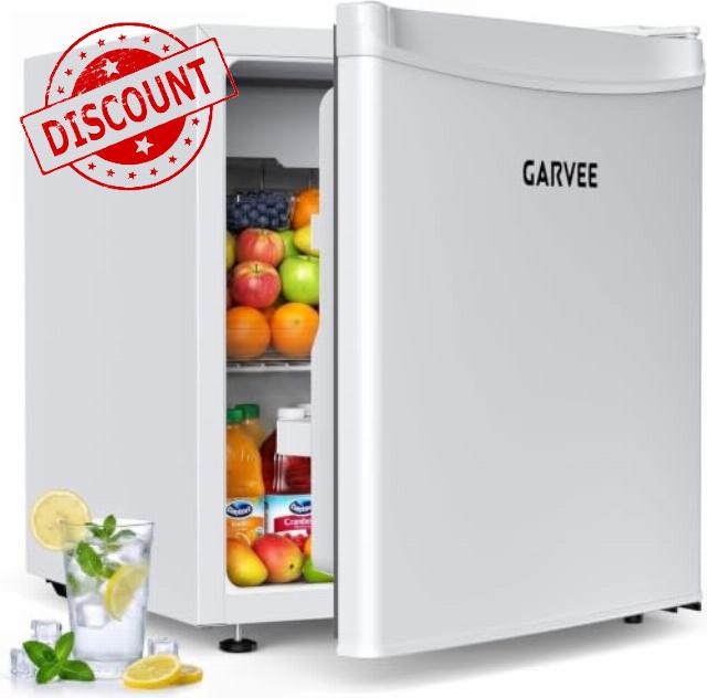 45L Table Top Mini Fridge with Freezer Compact Refrigerator                                                          5 Temp Settings