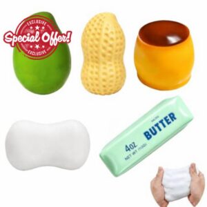 5PCS Crunchy Squishy Slow Crunchy Squishies Squeeze Stress Ball                                                          Butter Mango Peanut Soap Pudding Asmr Bead Filled