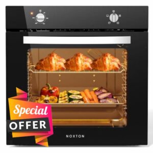 Noxton Electric Oven 65L Built in Knob Control 5 Functions           [Energy Class A]                                                  2000W Plug and Play 220V 60cm Wide Black