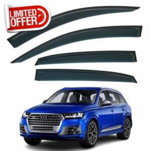 Set Of 4 STICK-ON Wind & Rain Deflectors For AUDI Q7 2016 2017 2018 2019 2020 2021 2022 2023 2024 2025 2026 Models. SQ7 Rain Guards