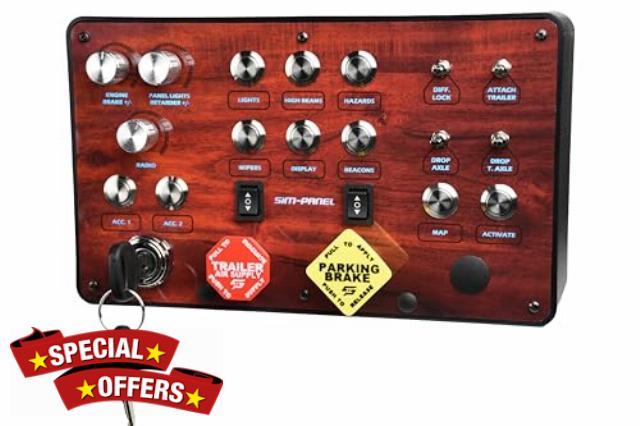 Sim-Panel Classic 2 Button Box for ATS/ETS2 (American Truck Simulator/Euro Truck Simulator) (Premium Woodgrain Finish)