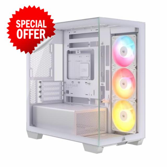 CORSAIR 2800X RS ARGB Panoramic Micro-ATX PC Case – 3x Fans Included