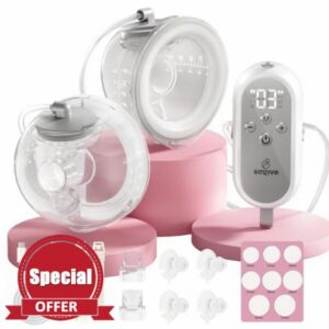Electric Breast Pump Wearable HandsFree 4Modes 12Levels 300mmHg Gray                                                          80g Double Breast Pump