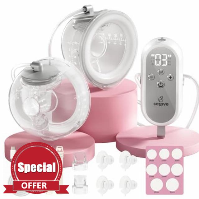 Electric Breast Pump Wearable HandsFree 4Modes 12Levels 300mmHg Gray                                                          80g Double Breast Pump