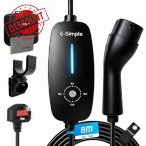 EV Charger 8M with 3 Pin UK Plug for Electric and Hybrid Vehicles                                                          6-13A Adjustable