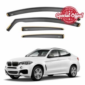 ISPEED Wind Deflectors For BMW X6 F16 2014-2019 5-Door SUV 4pc Set | Keep Your Car Ventilated In Rain & Wind