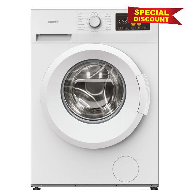 Comfee 7kg Front Load Washing Machine 1200 RPM White A Rated                                                          15 Wash Programmes