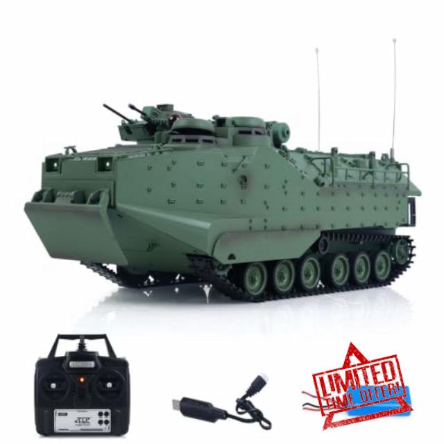 wheelfun Tongde TD3.0 1/16 Scale RC Armored Transport Vehicle Remote Control Tank Model Infrared Combat 320° Rotating Sound Smoke Lights