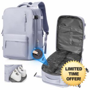 suradar Ryanair Vacuum Backpack Travel Bag with Integrated Pump Purple Taro                                                          Compression Vacpack Travel Backpack 40x30x20 for Women Men Ryanair Cabin Bags 40x30x20 Underseat for Vueling Wizz Ai