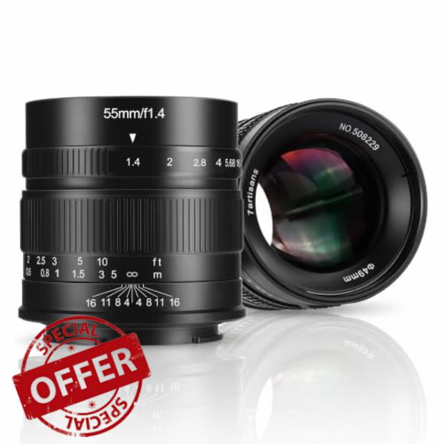 7artisans 55mm F1.4 Manual Focus Camera Lens APS-C Mirrorless Camera Lens for Sony E Mount Cameras Like A6300 A6400 A6500 NEX-3 NEX-3N NEX-5T NEX-5R A7 A7II A7RIII