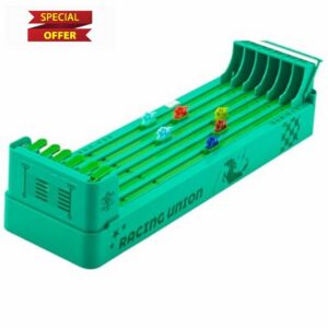 Electric Horse Racing Game 13x4x3 Inch Integrative 6 Multi Game Table with On/Off Switch Country Banners Storage Box for Family Friend Party