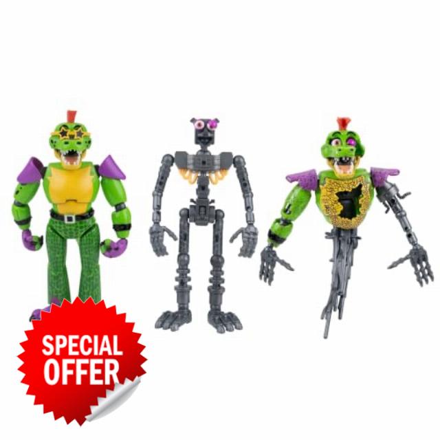 Five Nights at Freddy’s 6-Inch Endo-Series Figure: Montgomery Gator                                                          Articulated Figure Glamrock Endo Montgomery Gator and Shattered Montgomery Gator Parts