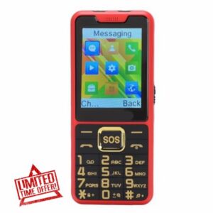 Senior Phone Elderly Cell Phone Senior Mobile 4G Big Button 2.6 Inch HD Display SOS Speed Dial Voice Announcements Flashlight for Seniors (Red)