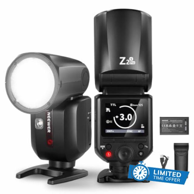 NEEWER Z2PRO-S 2.4G TTL 76Ws Round Head Flash Compatible with Sony Camera                                                          Camera Speedlite with 1/8000s HSS