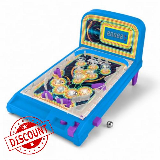 Mini Pinball Machine for Kids Led Tabletop Arcade Game with Sound Age 6+