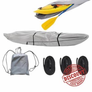 Kayak Covers for Outdoor Storage 420D Oxford Heavy Duty Weather-Resistant                                                          Paddleboard Cover for Indoor Outdoor Trailer Transport Camping Trips Dock Mooring Backyard