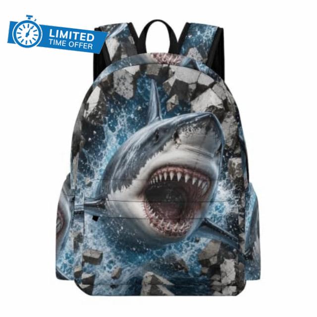 Shark Rucksack Girls Age 8 Marine Life School Backpack Children Year 7 Durable Lightweight 16.5 Inch Laptop Daypack School Years 3-6 Daily Use Outdoor Gif