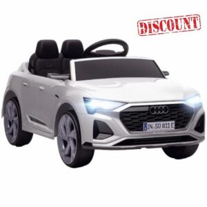AIYAPLAY Audi Q8 E-tron Licensed Electric Car for Kids 12V Ages 3-4 White                                                          Electric Ride-On Sportback Design