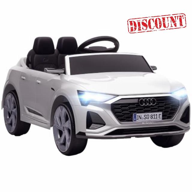 AIYAPLAY Audi Q8 E-tron Licensed Electric Car for Kids 12V Ages 3-4 White                                                          Electric Ride-On Sportback Design