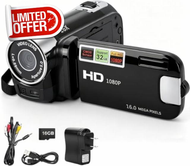 Camcorder Video Camera with 16GB SD Card