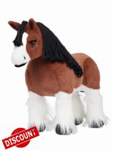 LeMieux Toy Pony - Titan - Includes Navy Branded Carry Rug                                                          Strong Clydesdale with Feathered Legs - Plaitable Mane & Tail - Suitable for Ages 3+