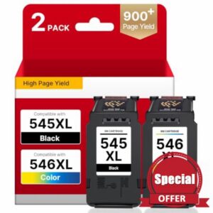 545XL 546XL Ink Cartridge Replacement for Canon PG-545 CL-546 Ink Cartridge                                                          Compatible with Canon PIXMA MG2555S MG2550S MG3053 MG3052 MG3051 MG3050 MG2950 MG2550 TR4550 TR4640 TR4650 Printers