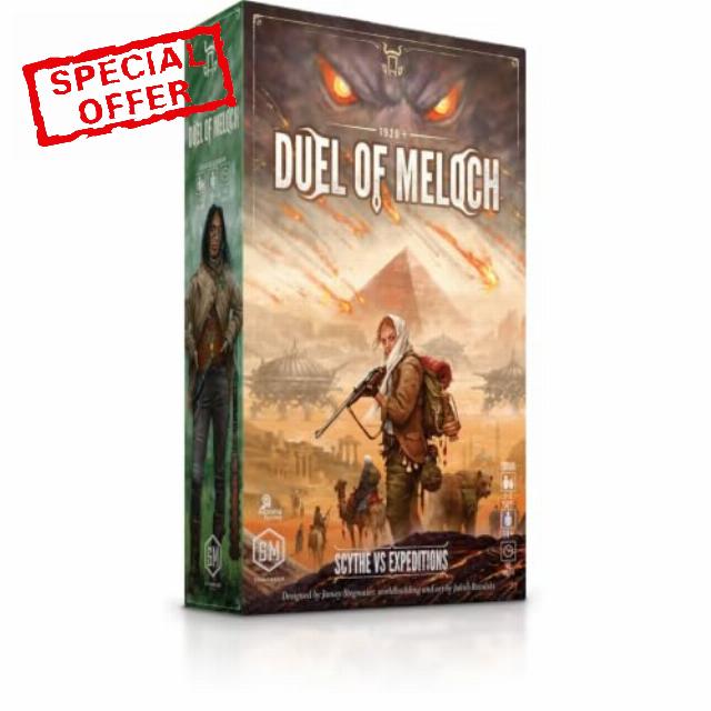 Stonemaier Games | Duel of Meloch | Strategic 2 Player Dueling Game                                                          Standalone game combining Scythe & Expeditions mechanics into a 45-minute head-to-head clash. 1-2 Players Aged 14+