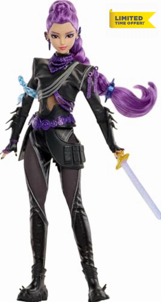 ​Mattel KPop Demon Hunters HUNTR/X Rumi Deluxe Fashion Doll                                                          Wearing Removable Battle Look with Sword Accessory