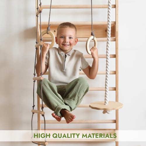 Ladder & Monkey Bar for Toddlers – Wall-Mounted Indoor Gym