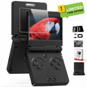 RG SP Flip Retro Handheld Game Console RGSP 3.4'' IPS Portable Game Console Linux 16GB RG SP Supports 5G WiFi Bluetooth HDMI 30+ Simulators 3300mAh Multiplayer NO Preloaded Games