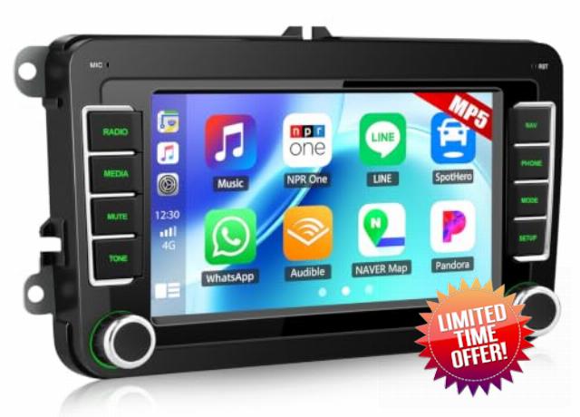 CAMECHO Car Stereo for Volkswagen VW Polo 2010-2014 with Wireless CarPlay Android Auto