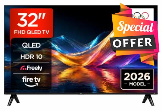TCL 32 Inch TV Smart Full HD 1080p HDR QLED Freely Fire TV Dolby Sound 32V5DUK