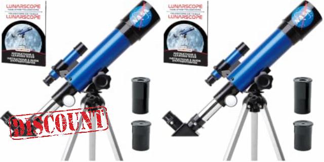 NASA Lunar Telescope for Kids with 90x Magnification and Tabletop Tripod (Pack of 2)