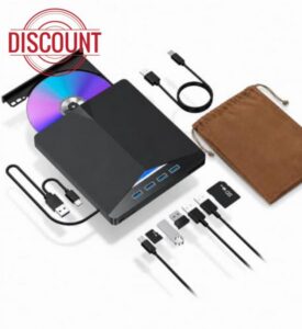 Ezekers External DVD Drive USB 3.0 USB C CD Burner CD/DVD +/-RW Optical Drive