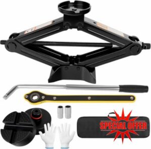2 Ton Scissor Jack with Ratchet Handle & L-Wrench