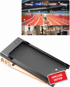Superun Walking Pad Raceable 6%/10% Incline 6/12km/h Under Desk Treadmill                                                          2.5HP Foldable Treadmill with HIIT & MIIT Programs APP Control 136KG Walking Machine