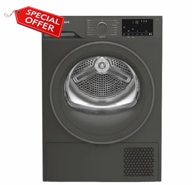 Hotpoint C HSD 82M GG UK - Graphite 8KG Heat Pump Tumble Dryer - Cold Guard - G Energy           [Energy Class G]