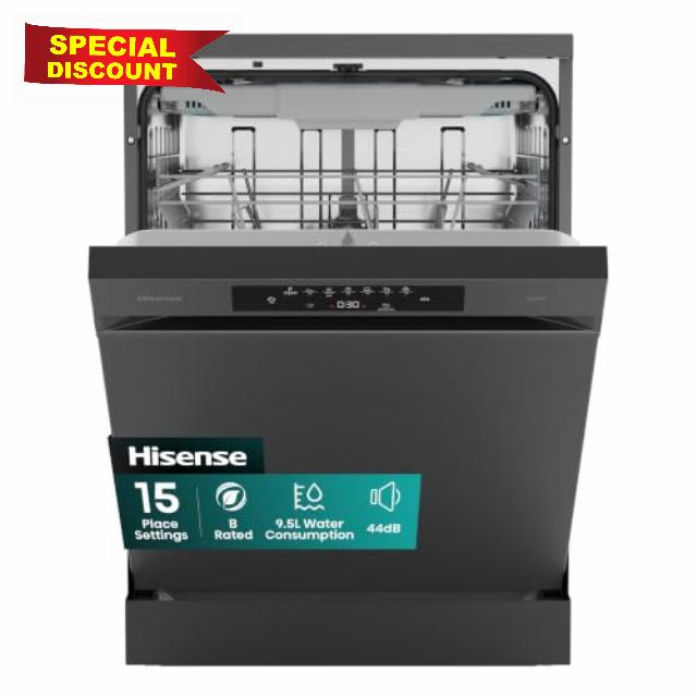 Hisense Hi4 HS643B90B Full Size Dishwasher - Black - B Rated           [Energy Class B]