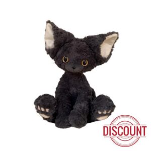 Cat Plush Soft Stuffed Animal Cuddly Toy Hug a Lumps Plushies Black Cat Teddy Kawaii Kitty Pillow，Black Devon Rex B 40CM
