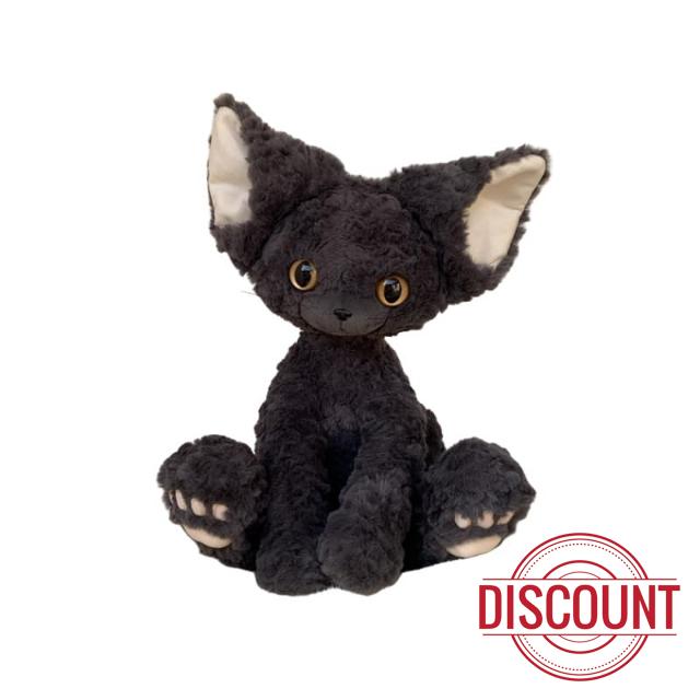 Cat Plush Soft Stuffed Animal Cuddly Toy Hug a Lumps Plushies Black Cat Teddy Kawaii Kitty Pillow，Black Devon Rex B 40CM