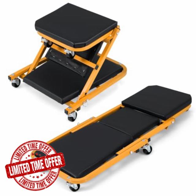 COSTWAY 2-in-1 Folding Car Creeper Seat