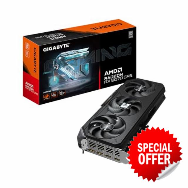 GIGABYTE Gaming Radeon RX 9070 GRE 12GB GDDR6 PCI Express 5.0 ATX Graphics Card GV-R907GREGAMING OC-12GD