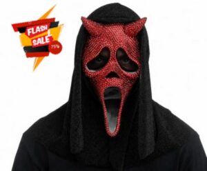 Fun World Ghost Face® Devil Face Bling Adult Mask with Hood                                                          PVC