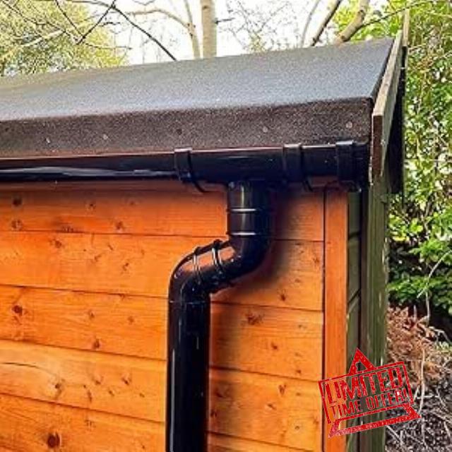 White/Black/Brown/Anthracite Grey Half Round 4m Gutter (Black)